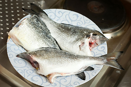 铜盆鱼,鱼肉,盘子