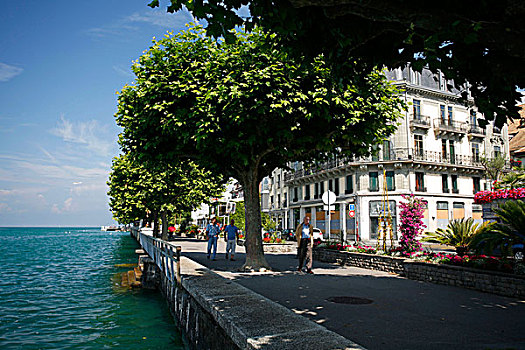 码头,北方,岸边,湖,日内瓦,沃州,瑞士,欧洲