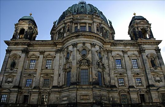 柏林大教堂,风景,施普雷河,逆光,柏林,德国,欧洲