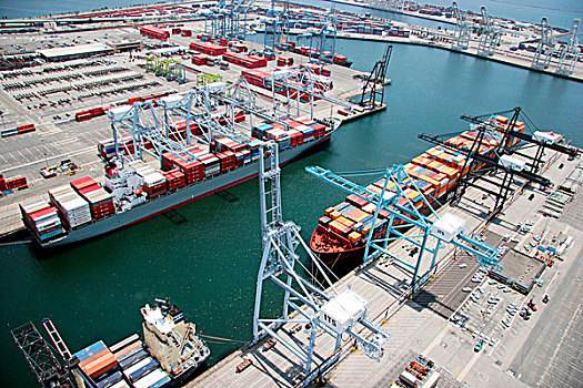 集装箱船,货物集装箱,港口,长滩,洛杉矶,加利福尼亚,美国