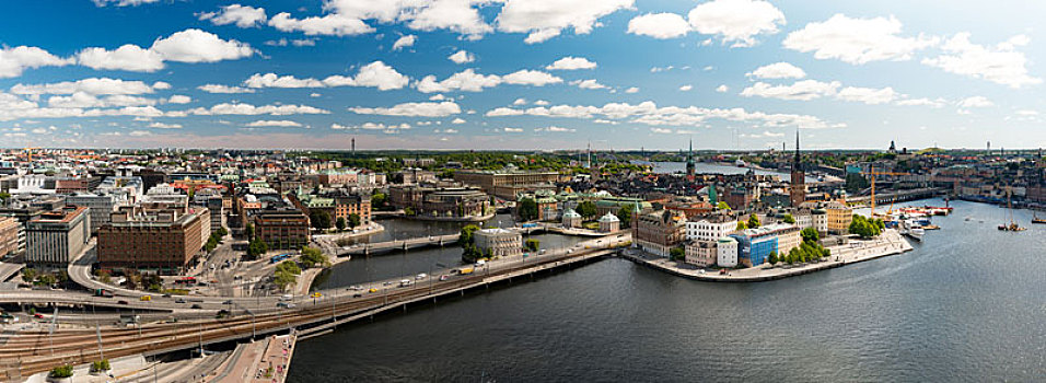 斯德哥尔摩,城市,全景,瑞典,欧洲