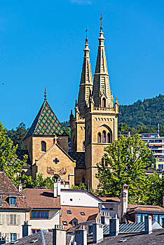 教区教堂,纳沙泰尔,老城,西部,瑞士
