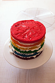 彩色,层次,蛋糕
