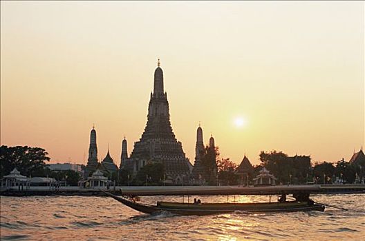 泰国,曼谷,郑王庙,日落