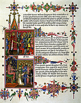 男性,递送,剑,14世纪,手稿