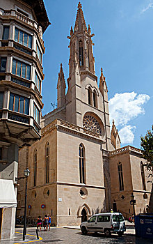 圣艾鲁拉丽亚教堂,古城区,帕尔马,马略卡岛,巴利阿里群岛,西班牙,欧洲