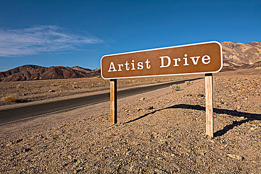 路标,艺术家,驾驶,死亡谷国家公园,加利福尼亚,美国