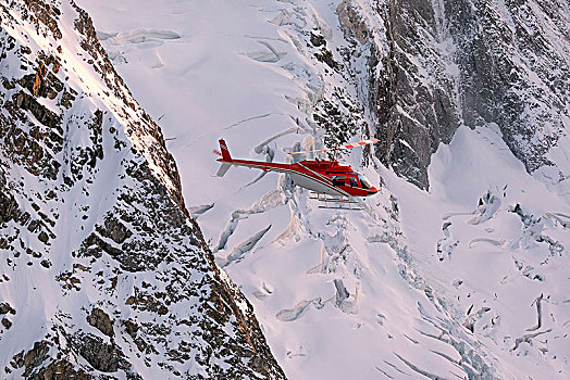 直升飞机,飞行,冰河,蒙特卡罗,伦巴第,省,意大利