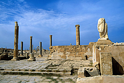 利比亚,地区,萨布拉塔,喷泉,约会,背影,二世纪