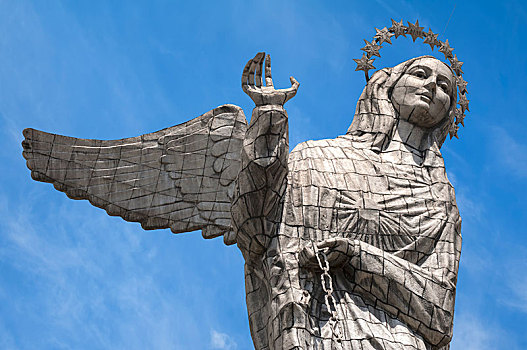 圣母玛利亚,基多,雕塑,山,省,厄瓜多尔,南美