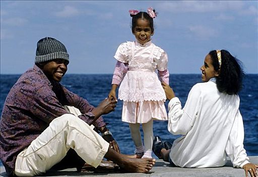 孩子,色彩,家庭,展示,女儿,马雷贡,哈瓦那,古巴,加勒比海