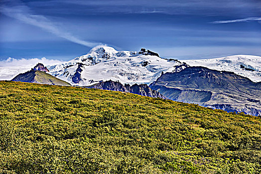 山丘,冰河,瓦特纳冰川,瓦特纳冰川国家公园,岛屿