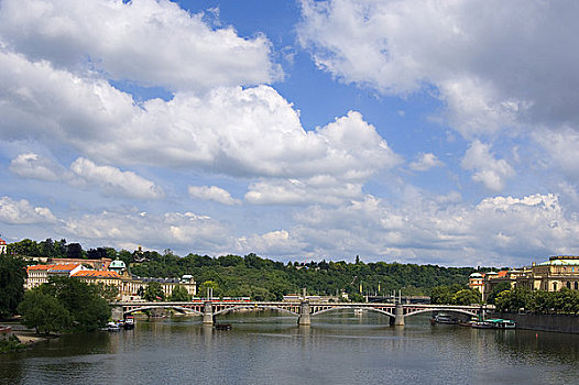 桥,高处,布拉格,捷克共和国