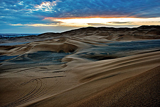 沙丘,沙漠,波纹,干燥,荒凉,晚霞