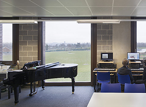 大学,中学,建筑师,2009年,音乐,教室,风景