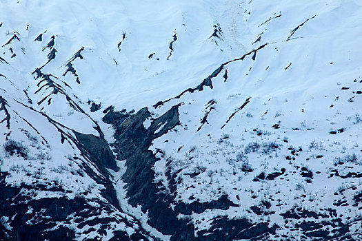美国阿拉斯加州,冰川湾国家公园雄伟的冰峰