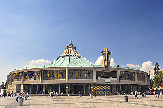 新,大教堂,我们,瓜达卢佩,一个,重要,朝拜,场所,天主教,拜访,几个,人,墨西哥城