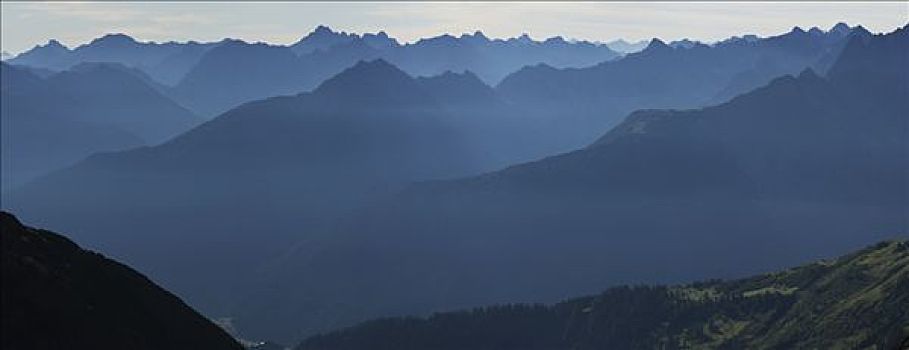 阿尔卑斯山,晨雾,奥地利,欧洲