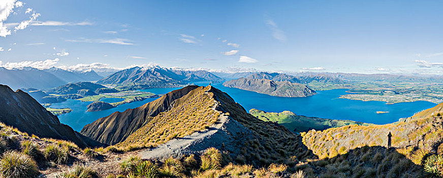 风景,山,湖,顶峰,瓦纳卡湖,南阿尔卑斯山,奥塔哥地区,南部地区,新西兰,大洋洲