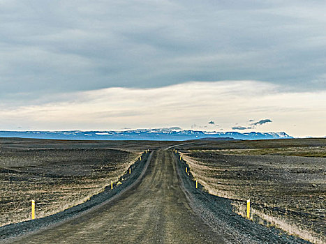 远景,山,土路,道路,冰岛