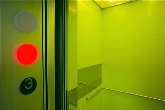 绿色,电梯,西雅图,公共图书馆,美国