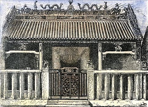 中国,房子,西贡,越南,19世纪
