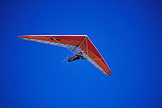 悬挂式滑翔机,飞行,蓝色背景,天空,不列颠哥伦比亚省,加拿大