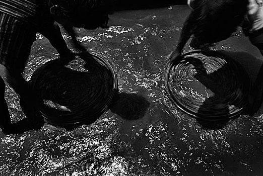 石头,收集,洗,河,孟加拉,2000年,男人,专注,挤压,产业,河岸,一月,2008年