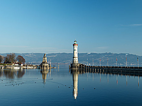 港口,雕塑,灯塔,斯瓦比亚,巴伐利亚,德国,欧洲