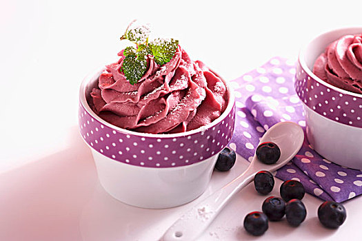 蓝莓,大豆,冰淇淋