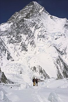 滑雪者,乔戈里峰,顶峰,世界,喀喇昆仑山,巴基斯坦