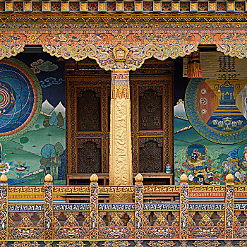 窗户,普那卡,寺院,不丹