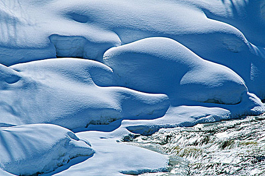 冰冻,溪流,怀特雪尔省立公园,曼尼托巴,加拿大