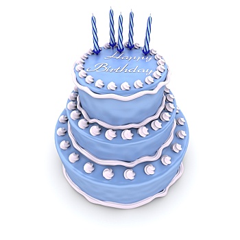蓝色,生日蛋糕