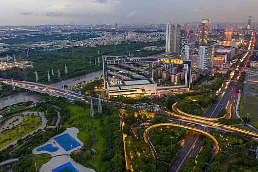 广州,中洲,交易中心,新港,东路,立交桥,夜景