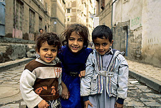 也门,老城,孩子