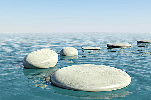 禅,石头,水池