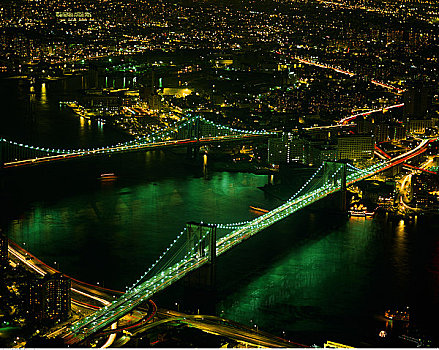 布鲁克林大桥,东河,纽约,美国