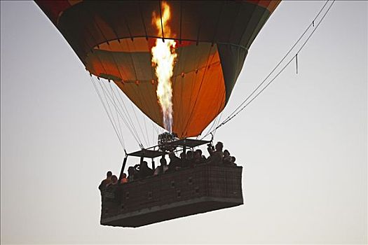 埃及,路克索神庙,热气球,喷气式飞机,火焰,乘客,上升,黎明,上方,帝王谷