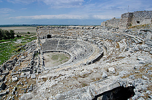 圆形剧场,古希腊,城市,西部,海岸,安纳托利亚,土耳其