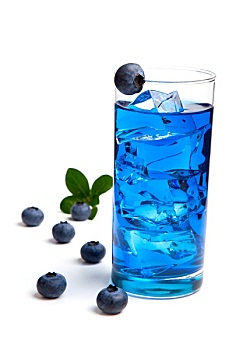 蓝莓,果汁,鸡尾酒,冰,隔绝,白色背景