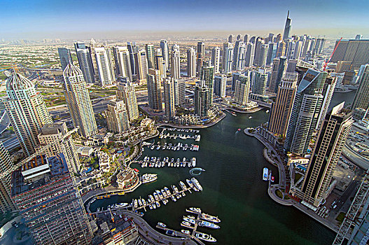 风景,迪拜,码头,摩天大楼,奢华,超级游艇,阿联酋