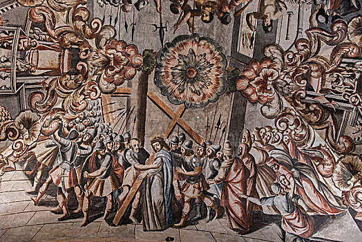 墨西哥,瓜纳华托,巴洛克,壁画,圣所,耶稣,18世纪