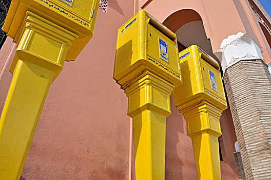 邮筒,皇家,摩洛哥,柱子,玛拉喀什,非洲