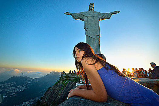 巴西人,女孩,科尔科瓦多,雕塑,里约热内卢,巴西,南美