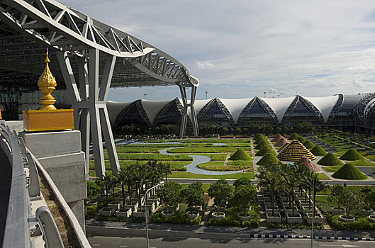 泰国,曼谷,机场,航站楼,公园