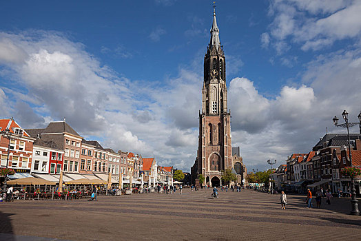 古建筑,教堂,市场,荷兰,欧洲