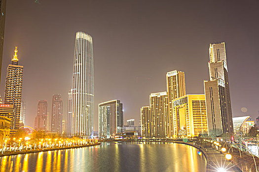 天津城市建筑夜景