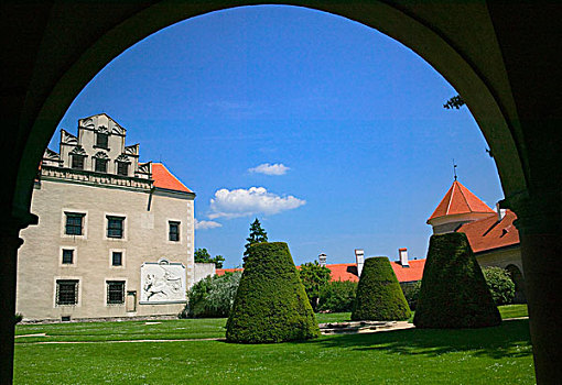城堡,老城广场,围绕,文艺复兴,房子,帖契,摩拉维亚,捷克共和国