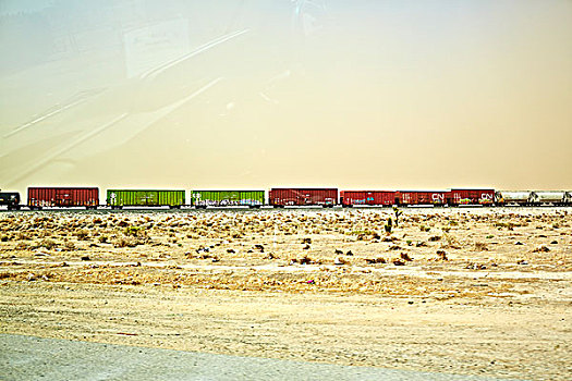 货运,列车,移动,干燥地带,加利福尼亚,美国
